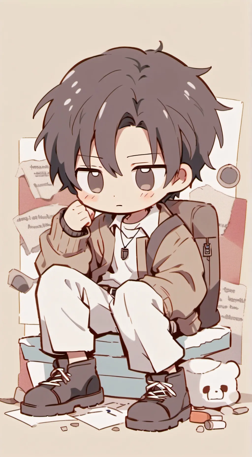 ai character: Chibi Levi background
