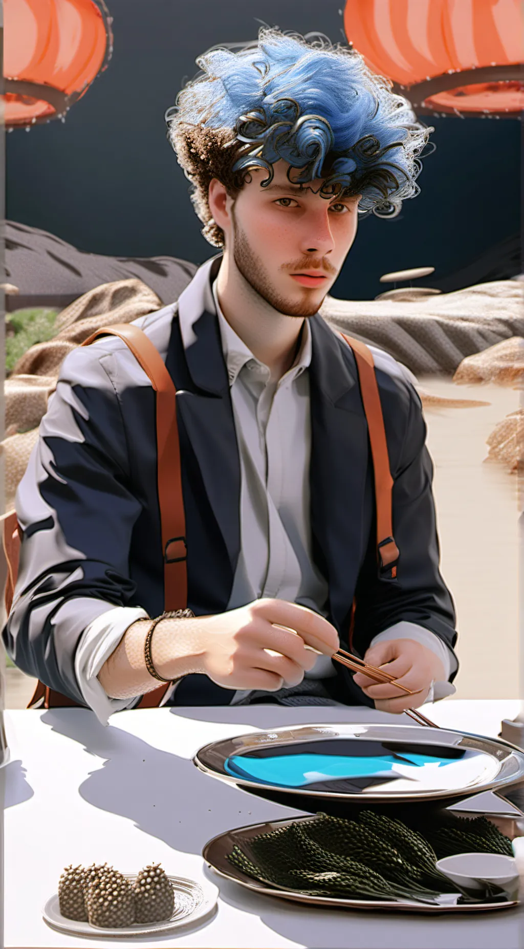 ai character: Jmancurly  background