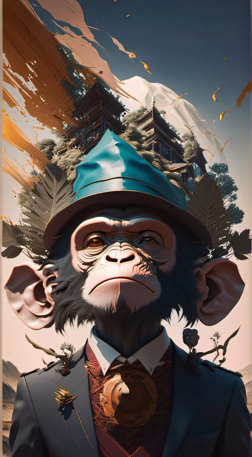 ai character: Nice monkey background