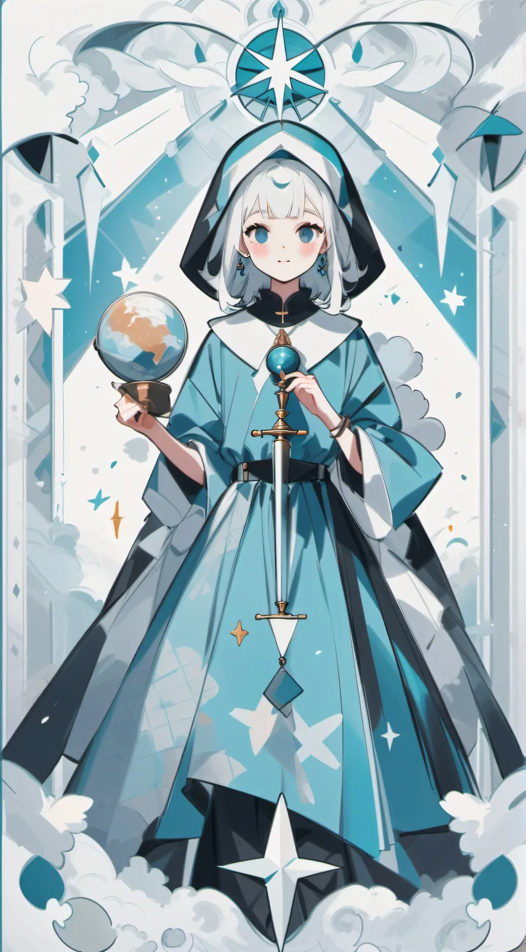 ai character: ice cold background