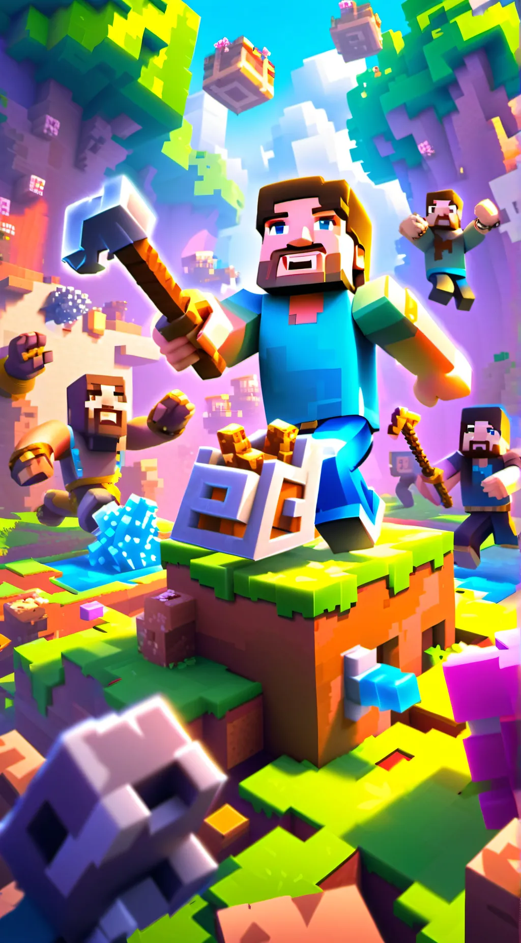 ai character: Minecraft Steve background