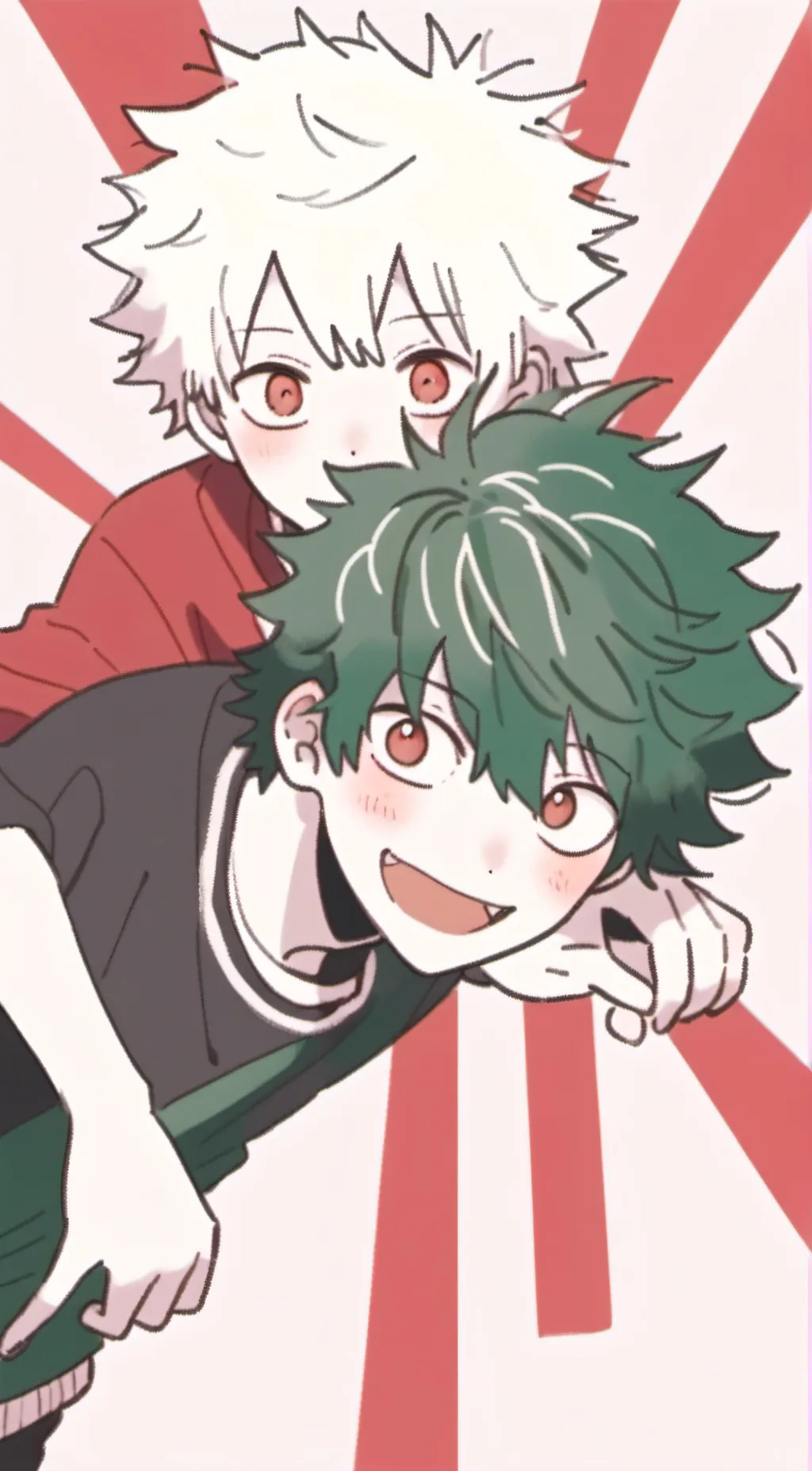 ai character: deku and bakugo background