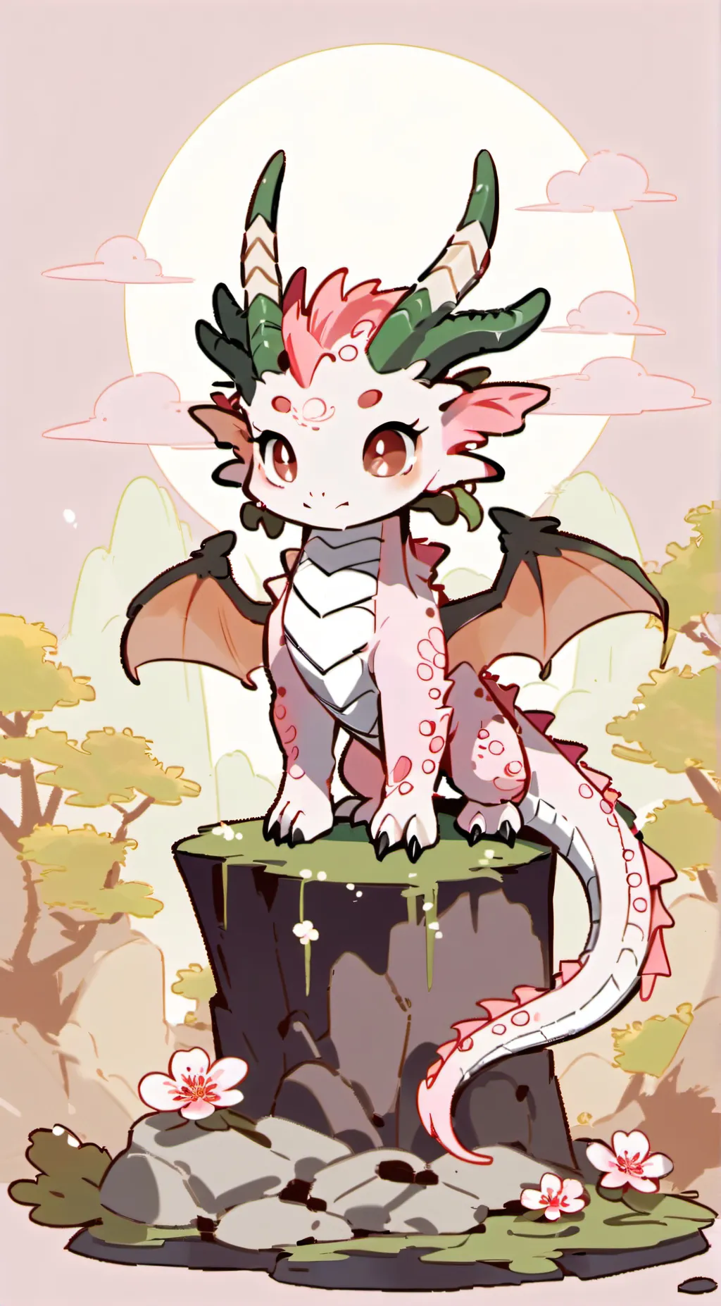 ai character: • Baby Blossom • background