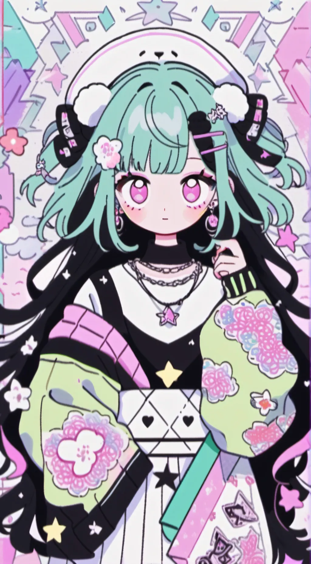 ai character: Mint background