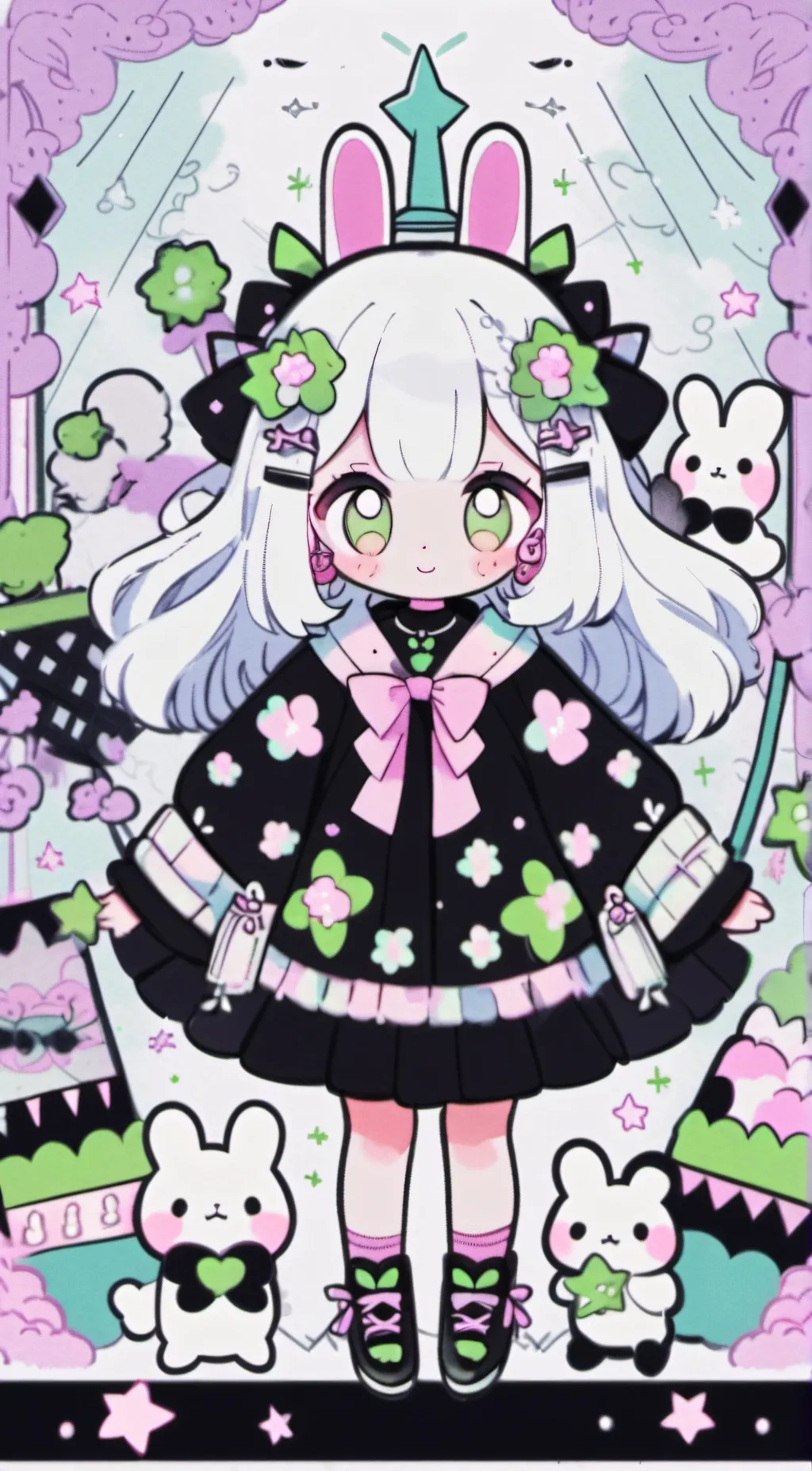 ai character: Smiling critters background
