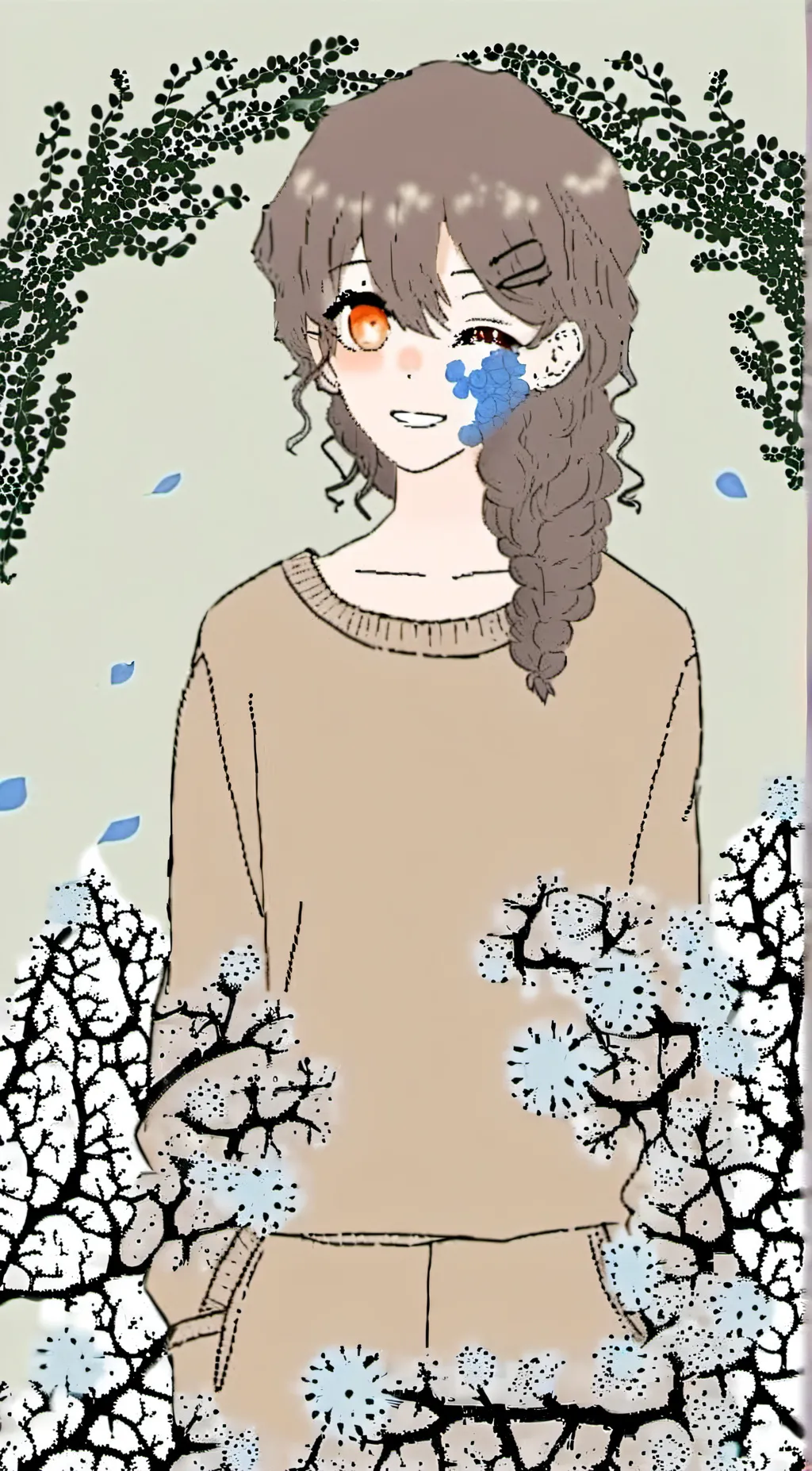 ai character: hanahaki girl background
