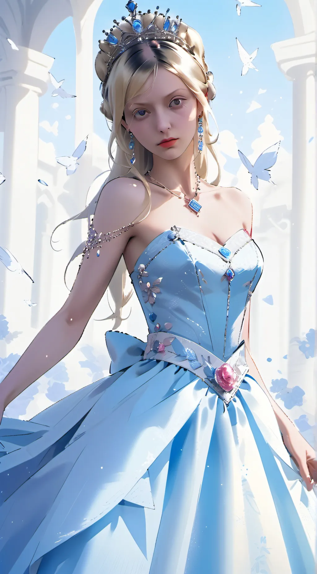 ai character: queen Ava  background