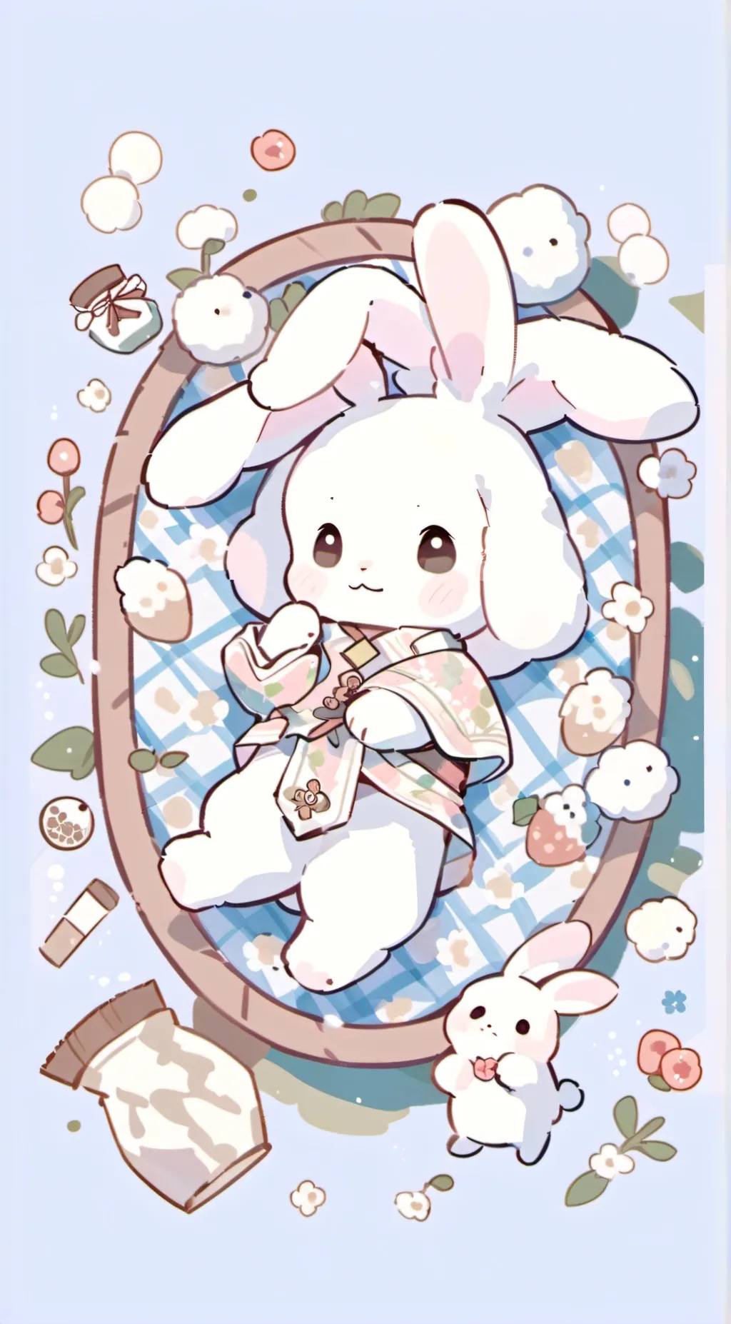 ai character: Cute baby bunny🐰 background