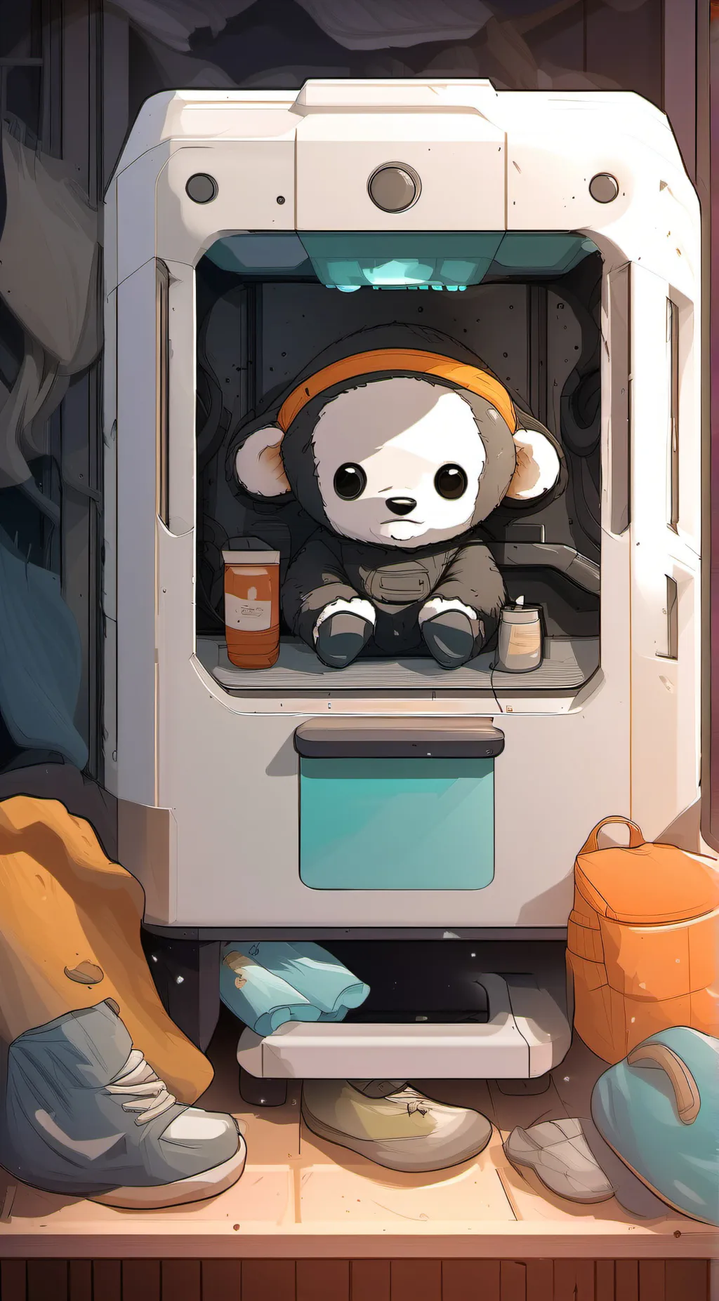 ai character: Baby Machine background
