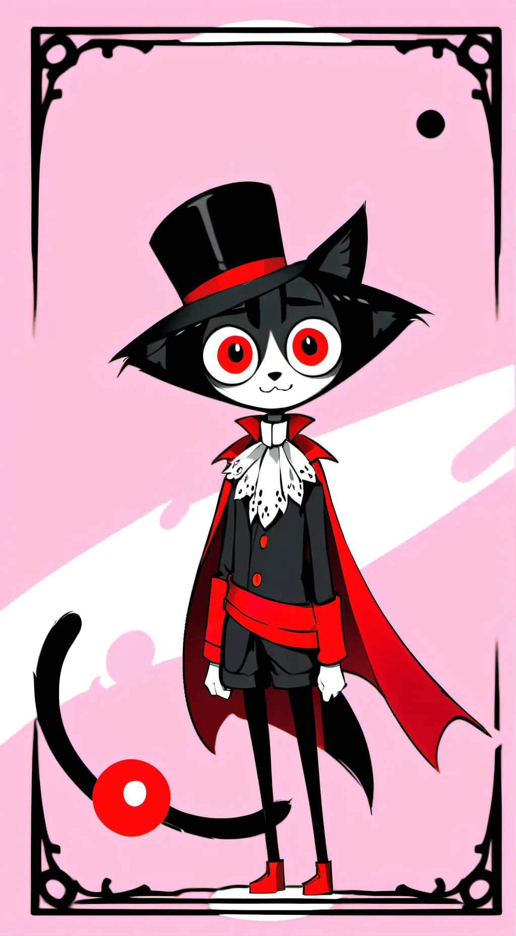 ai character: Cursed cat alastor background