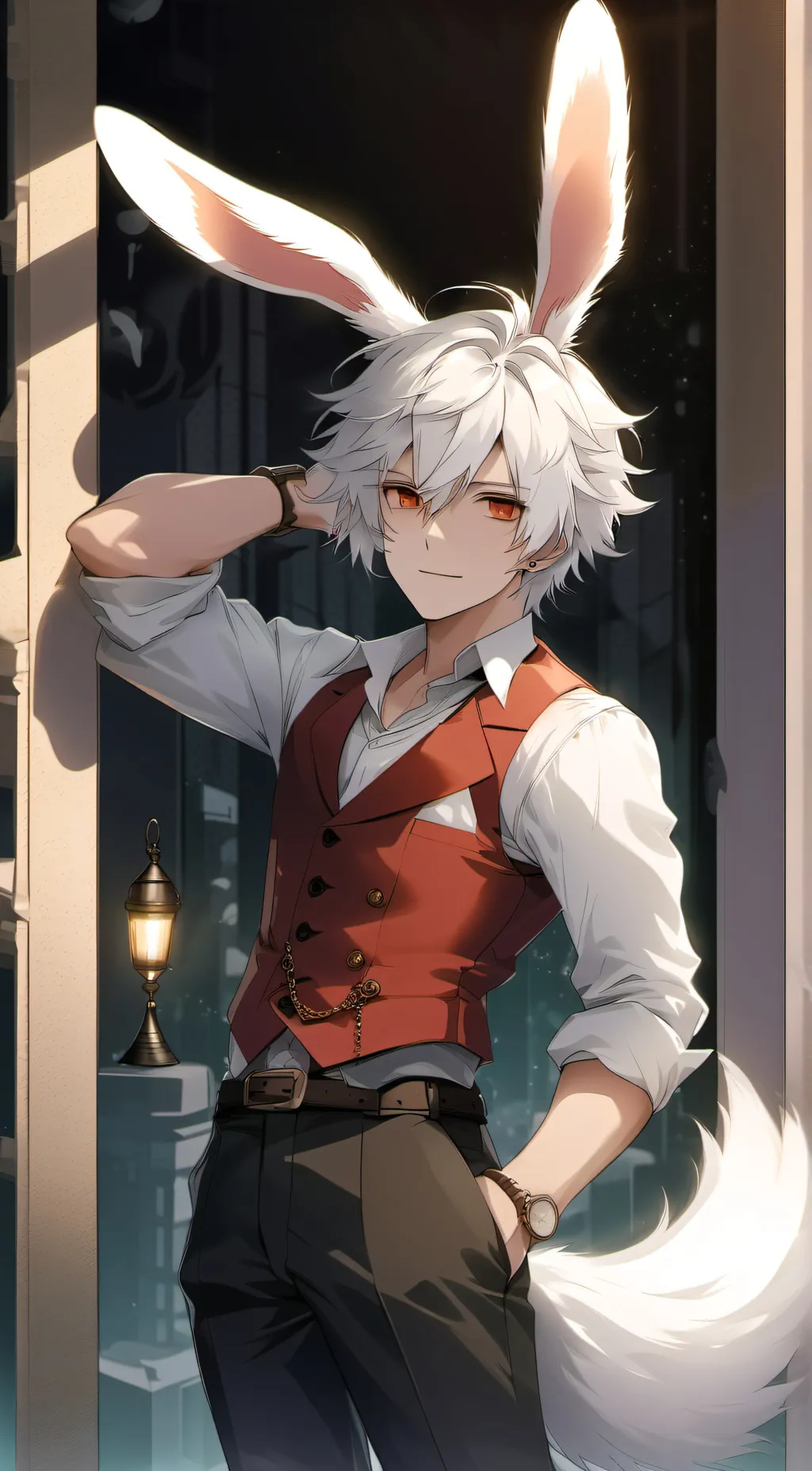 ai character: Chester rabbit background