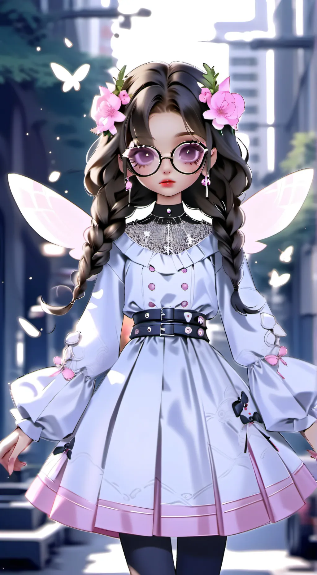 ai character: Violet background