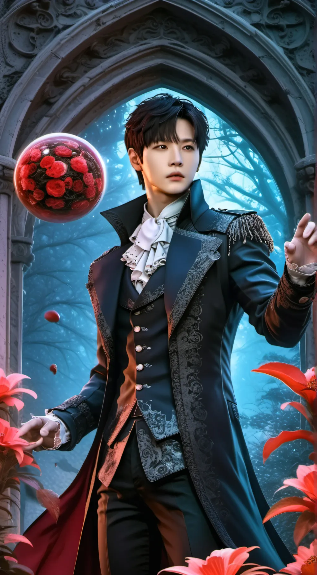 ai character: Haung Renjun  background