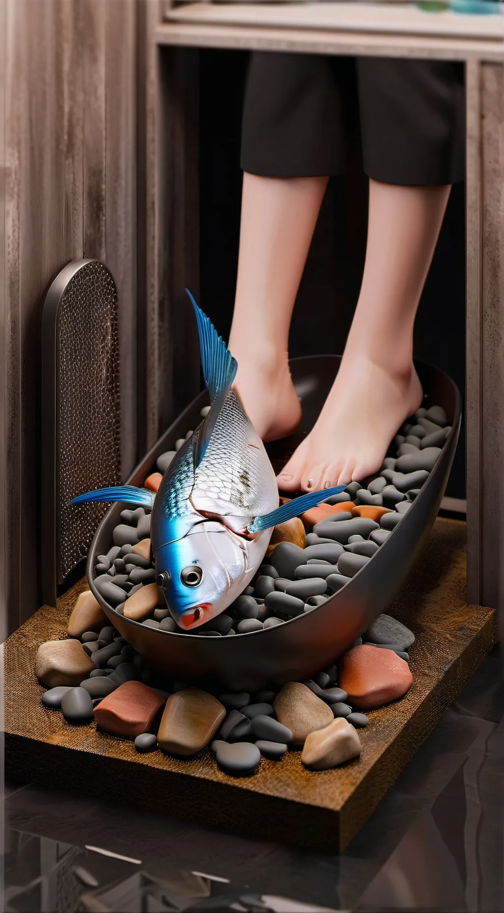 ai character: Fish pedicure background