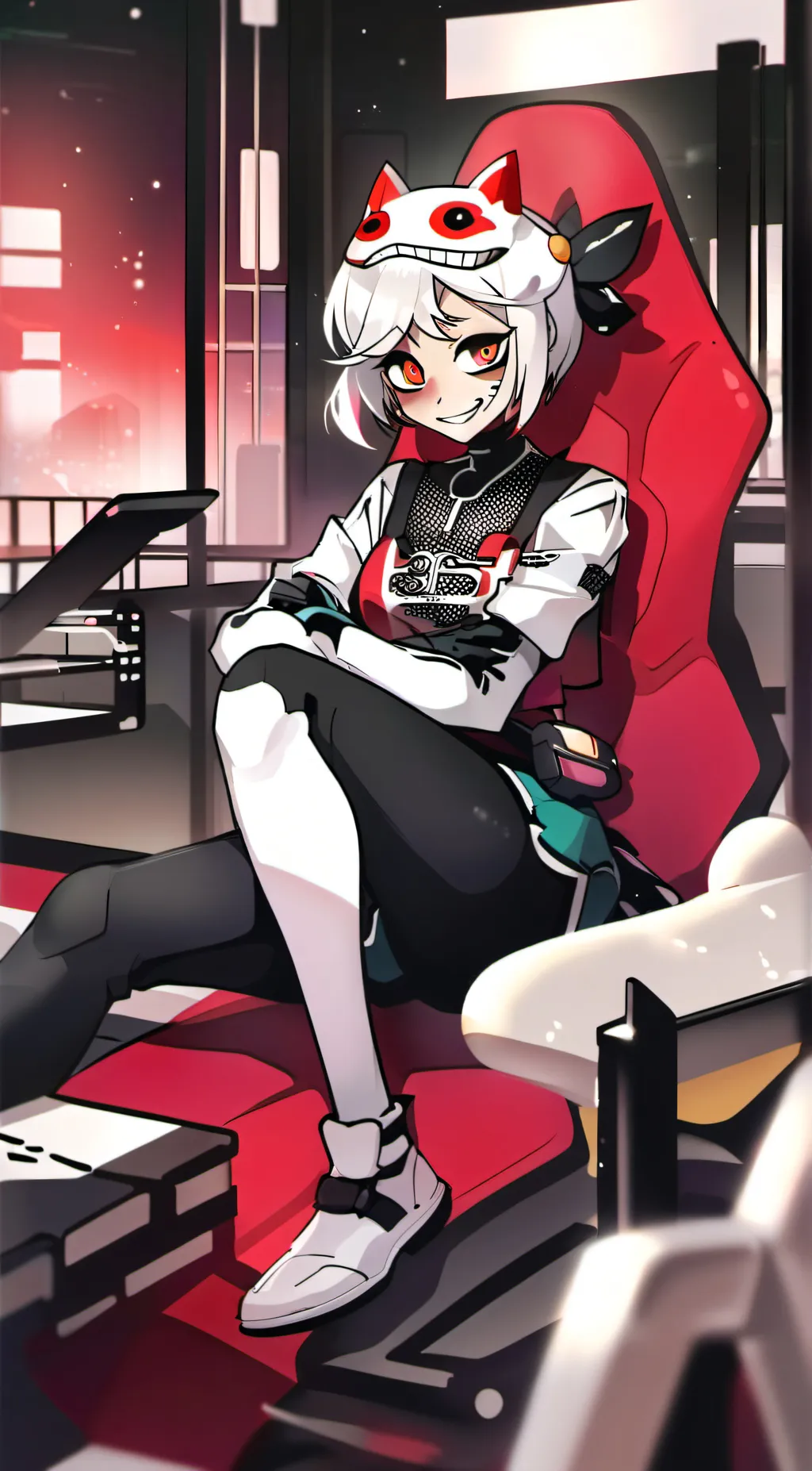 ai character: Wolf anime girl background