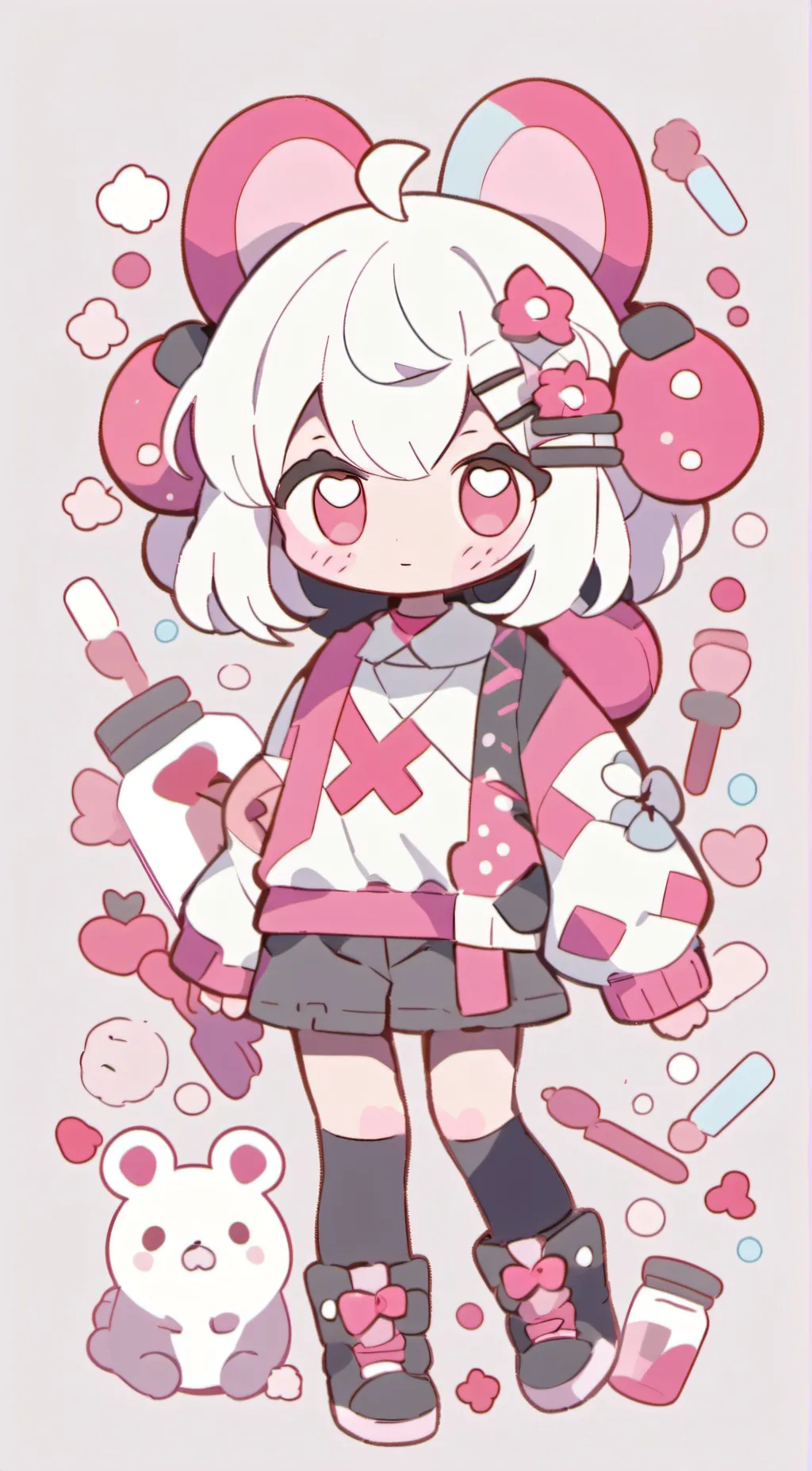ai character: • Strawberry • background