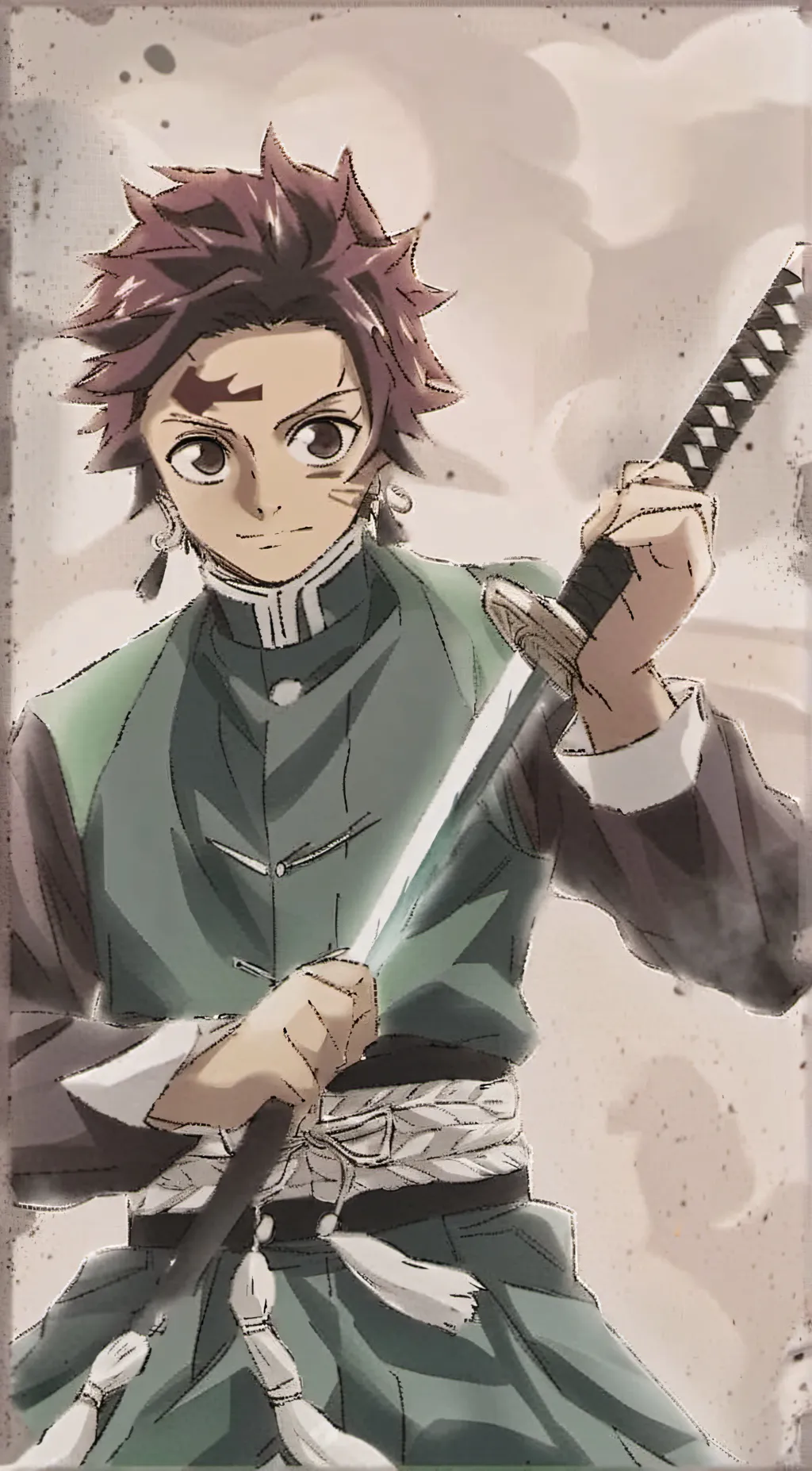 ai character: tanjiro  background
