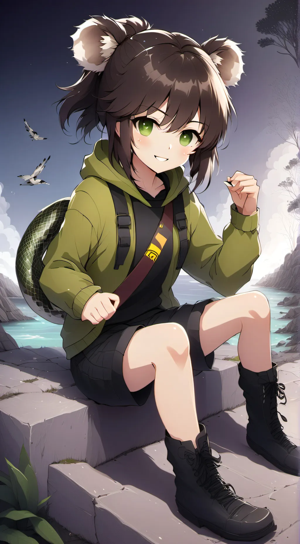 ai character: Australia  background