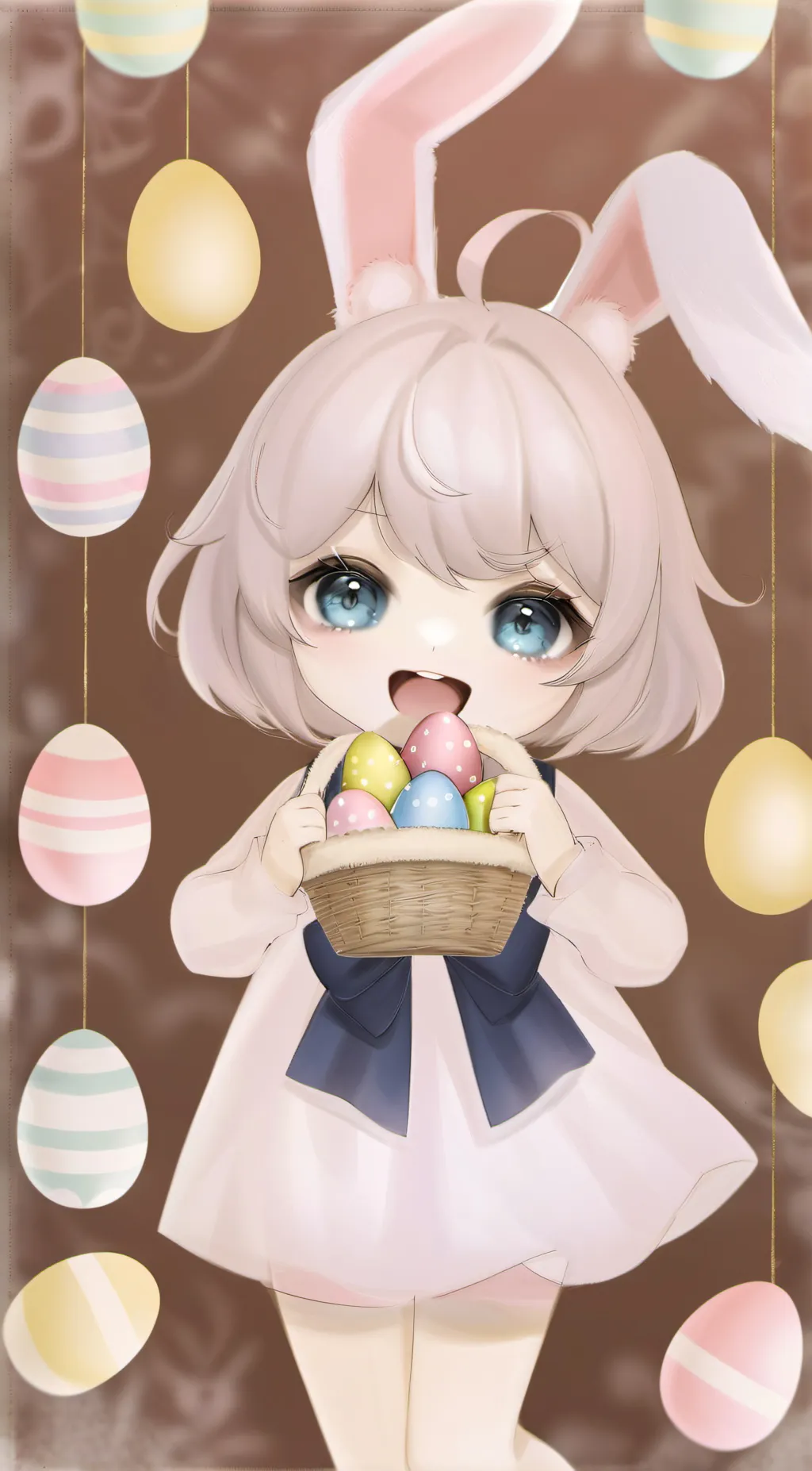 ai character: kid easter bunny background