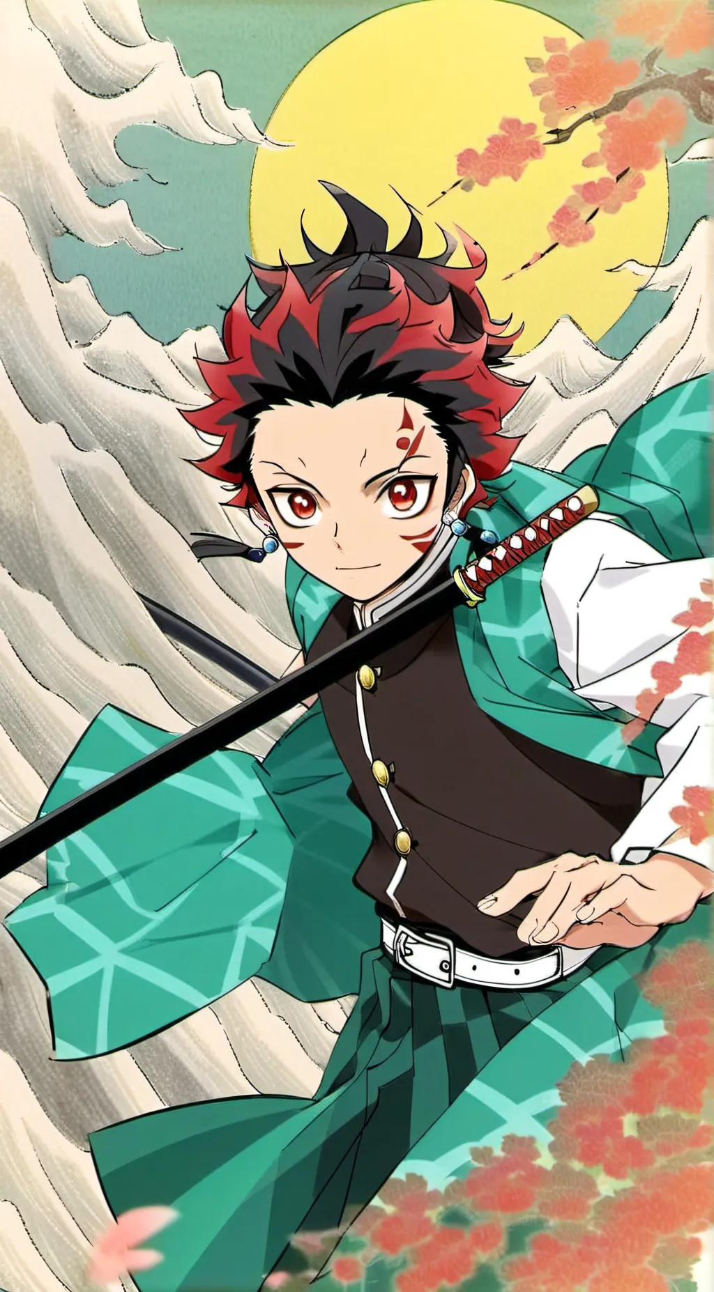 ai character: Tanjiro kamado  background