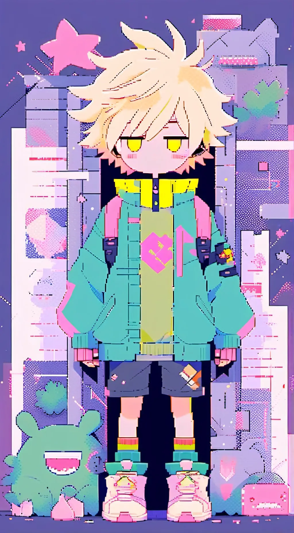 ai character: bakugo kacchan  background