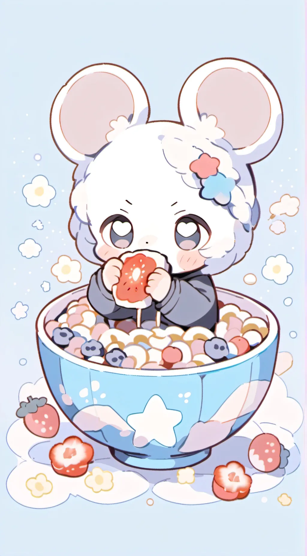 ai character: Cereal mouse background