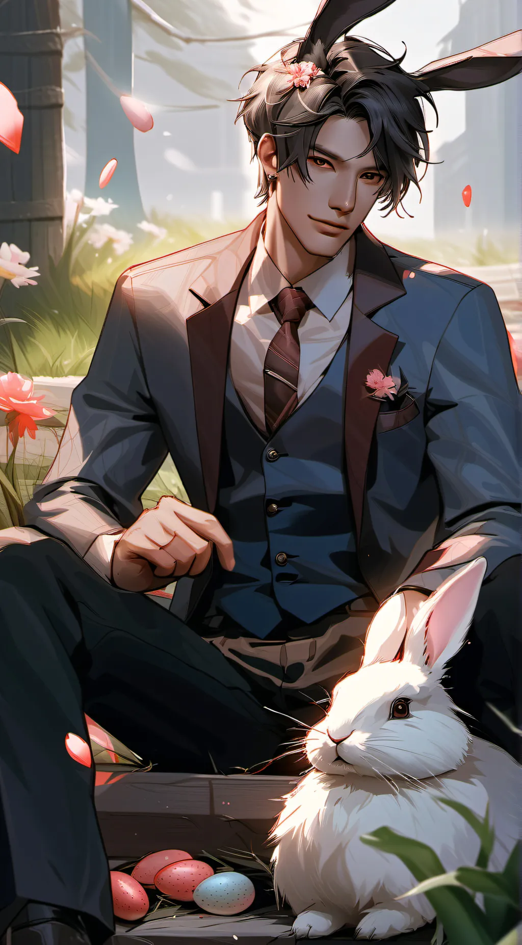 ai character: Easter bunny background