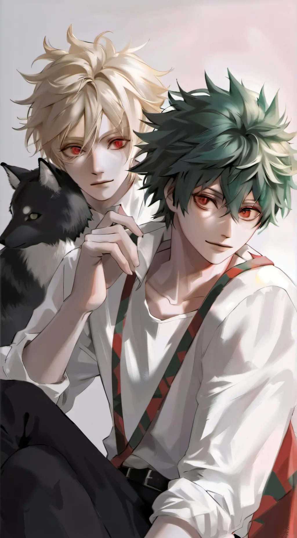 ai character: deku and bakugou background