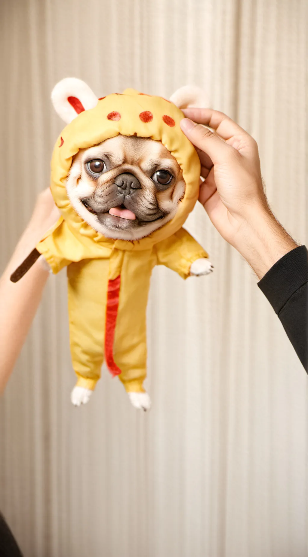 ai character: puggy puppy  background