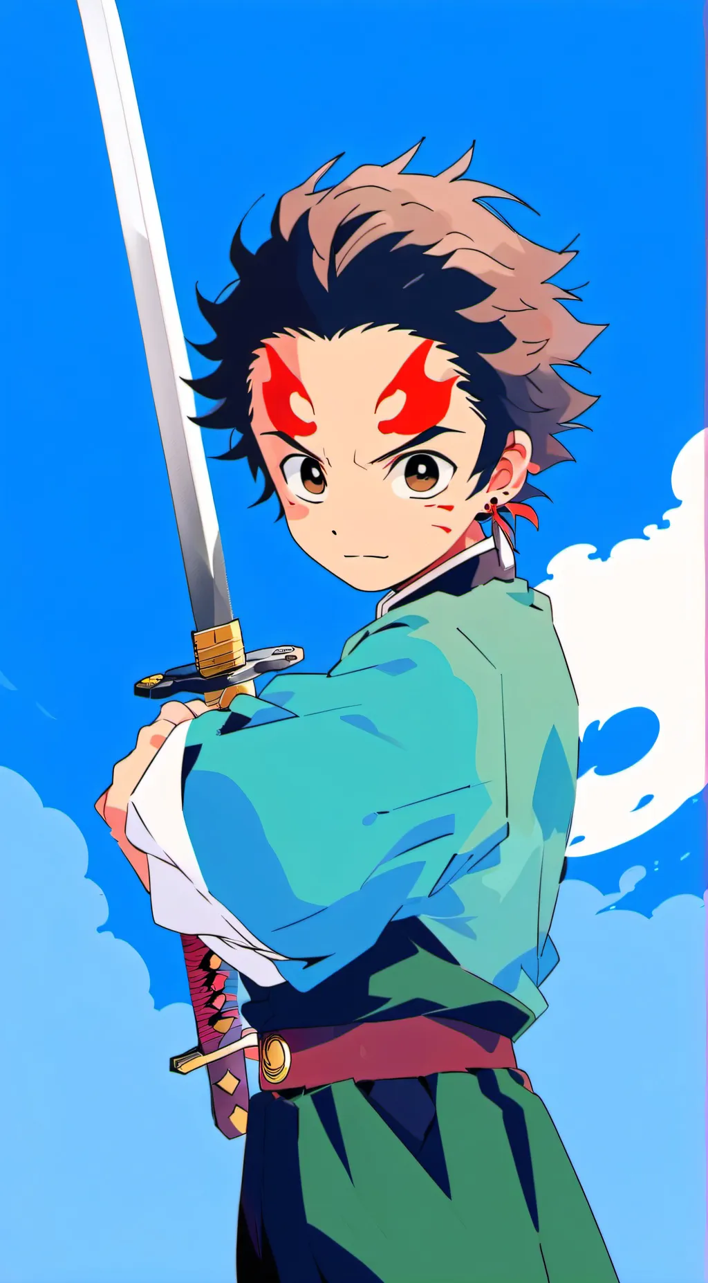 ai character: Tanjiro  background