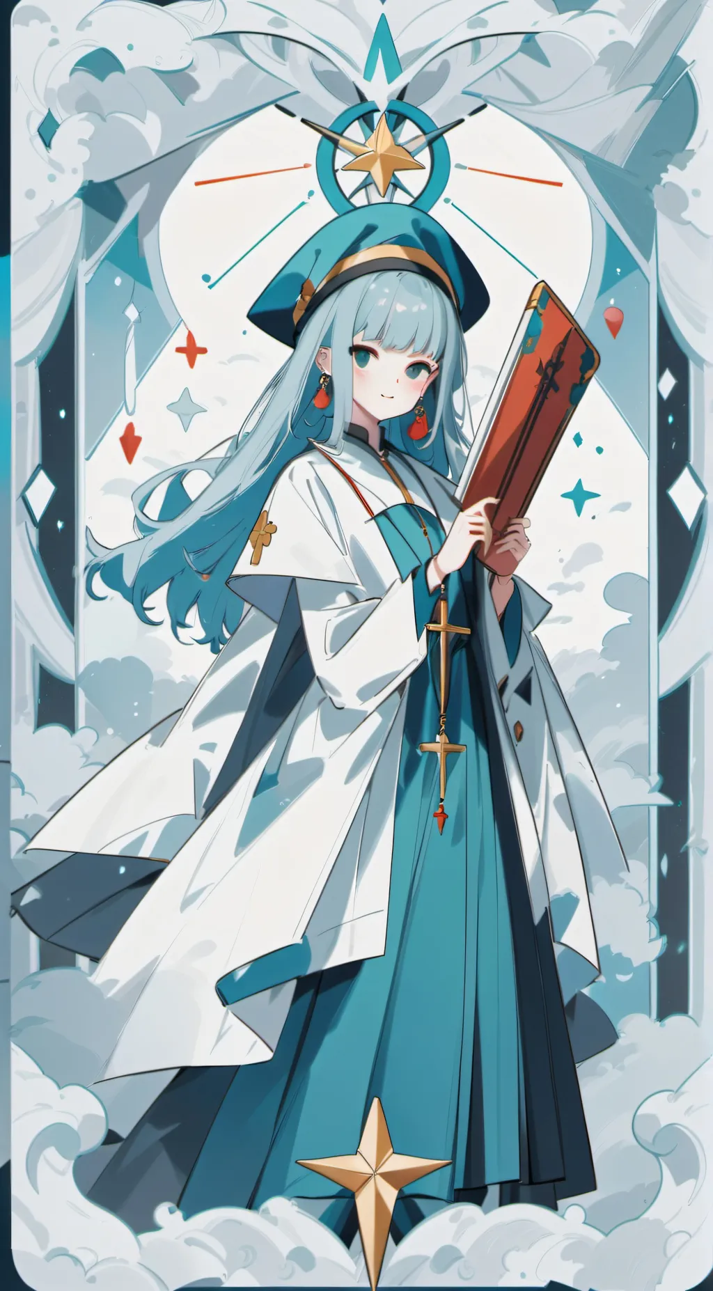 ai character: Aqua background