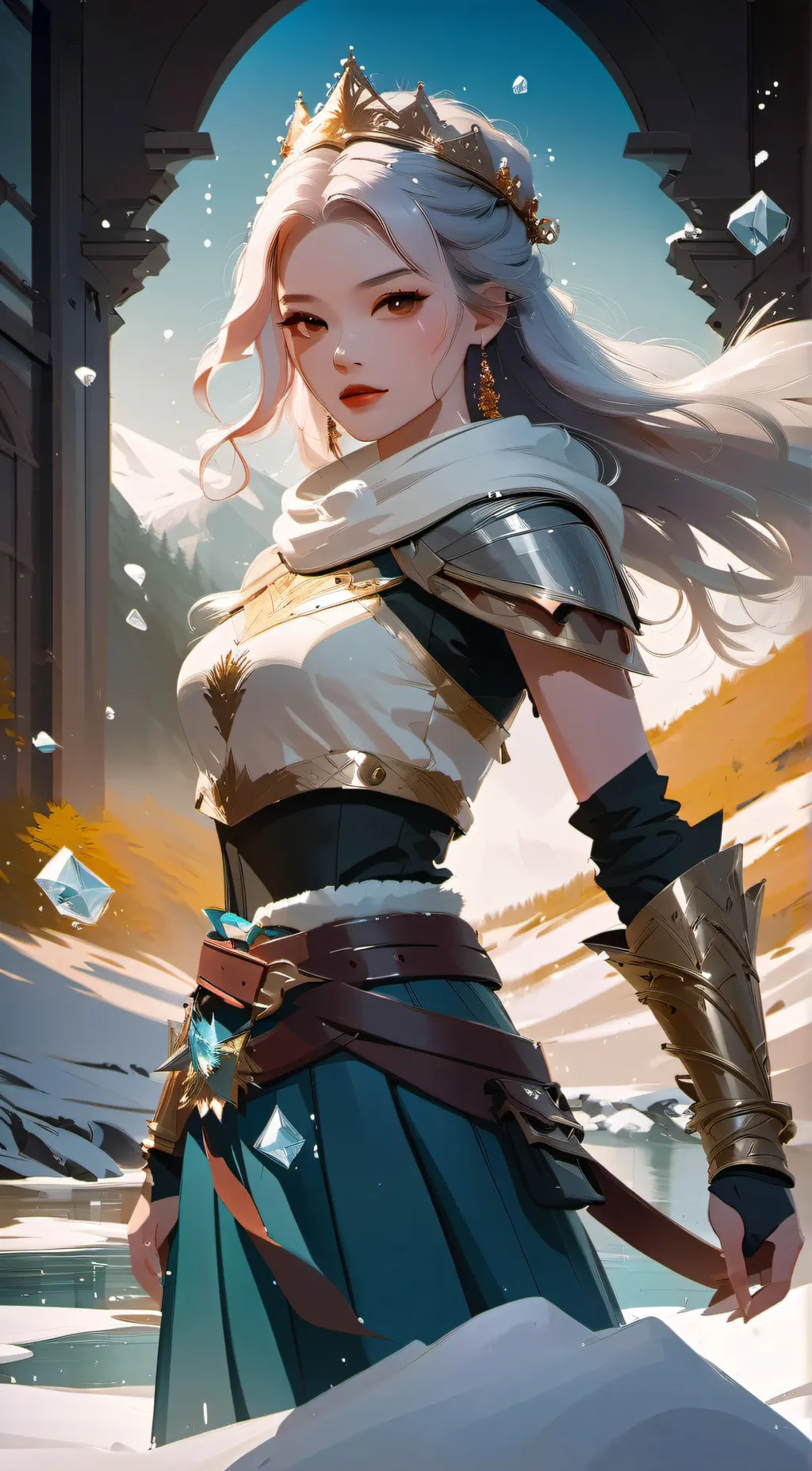 ai character: angle ice royal background