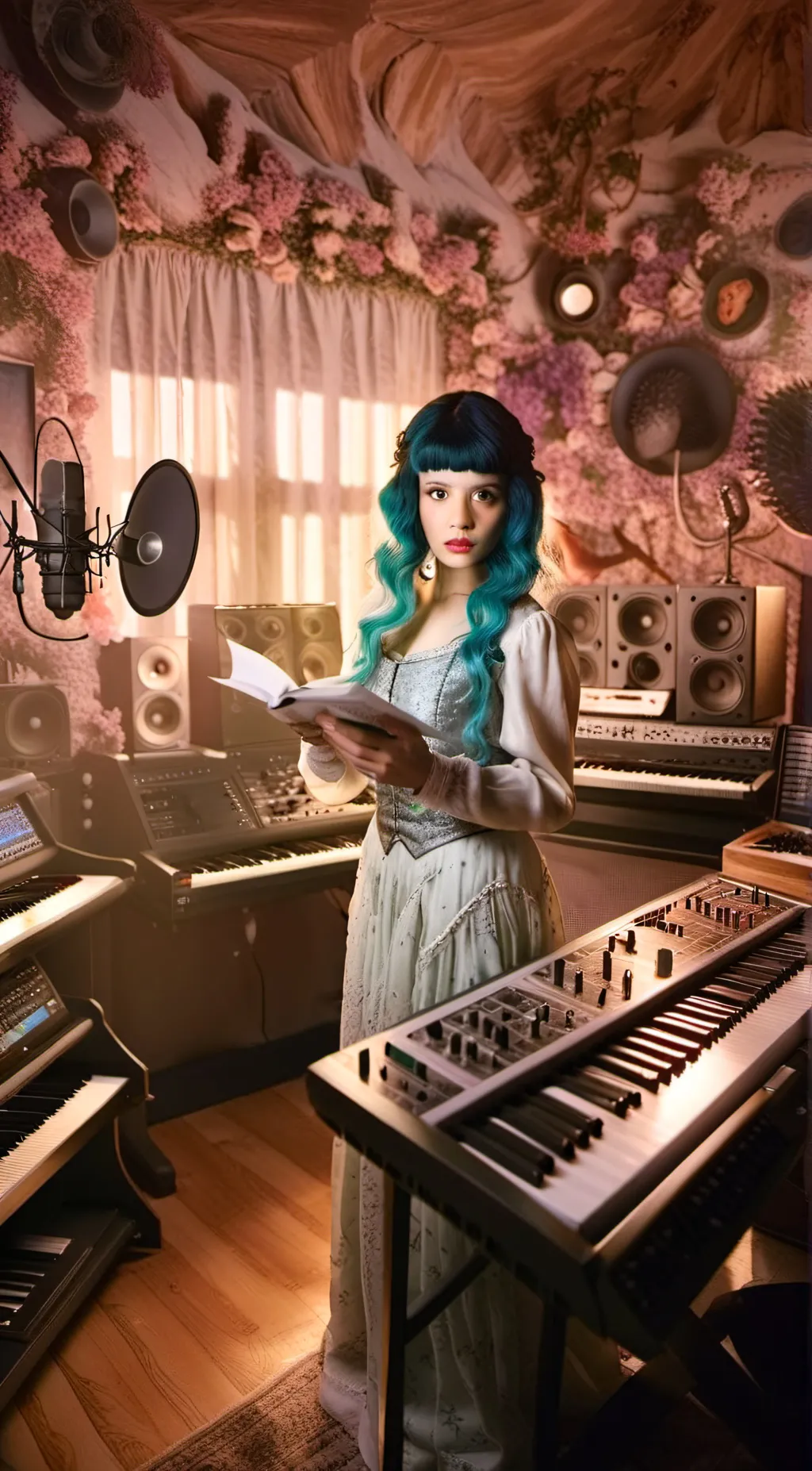 ai character: Melanie Martinez  background