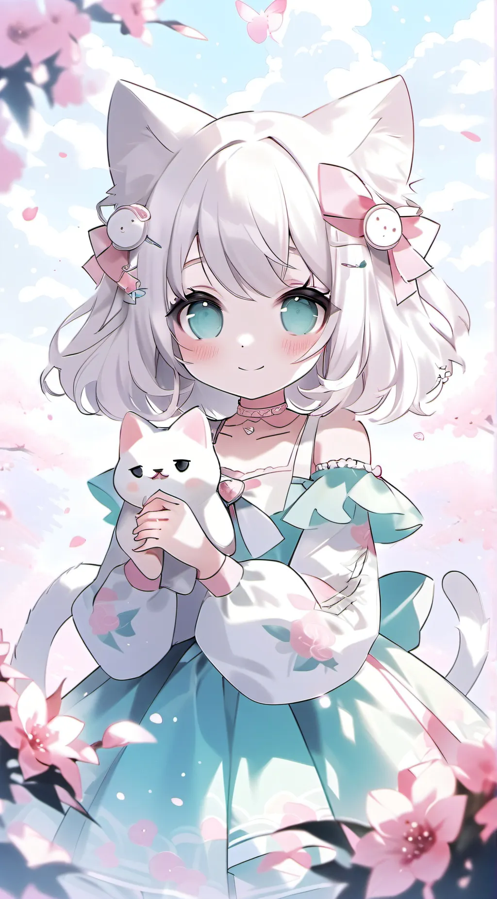 ai character: Emoji cat heat background
