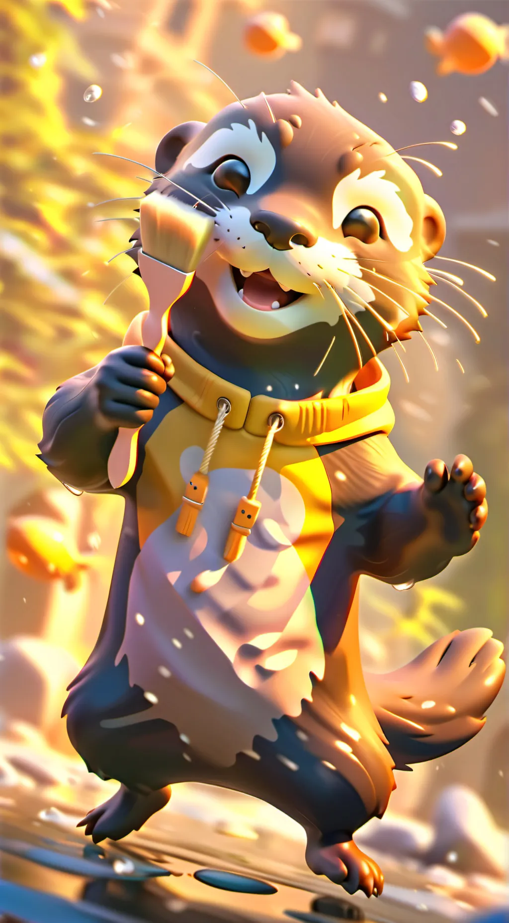 ai character:  Artie the otter background