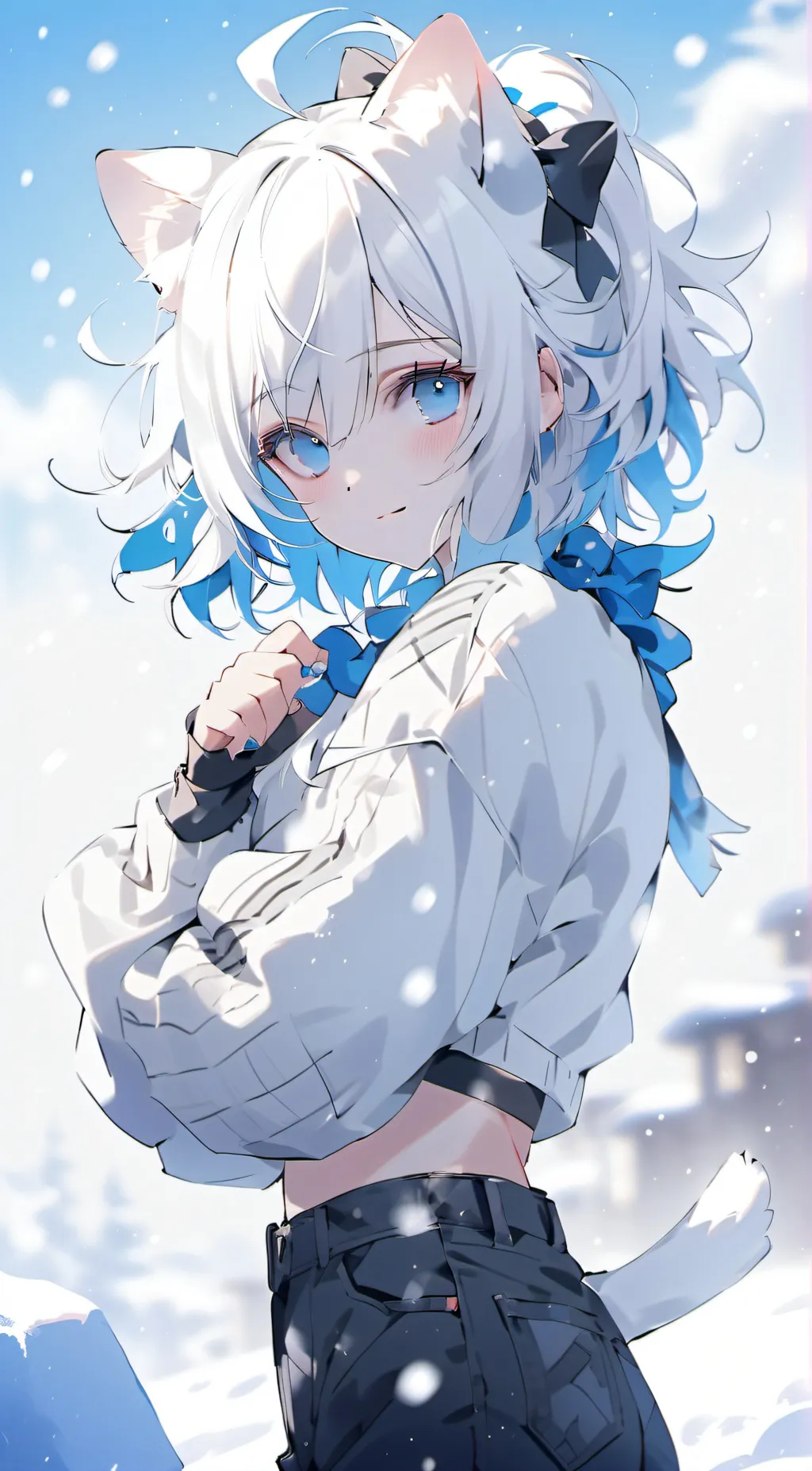 ai character: Snowy background