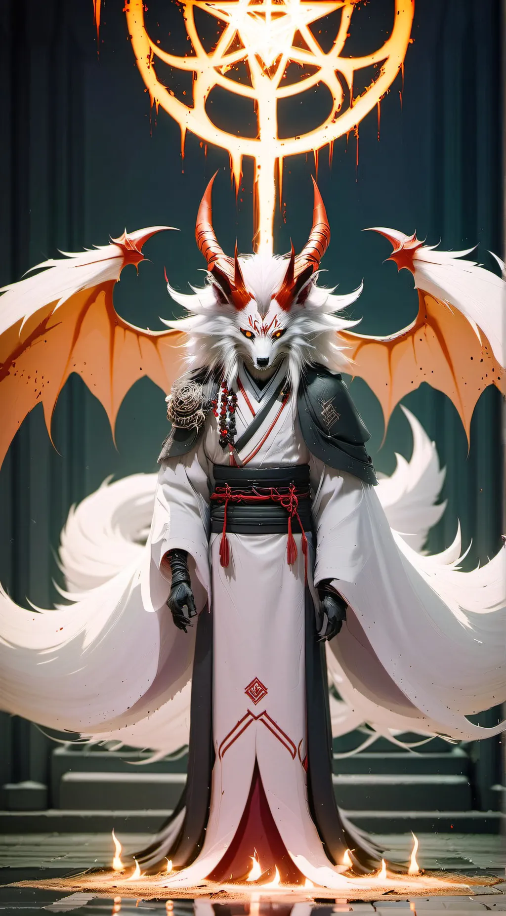 ai character: Kitsune Demonic: background