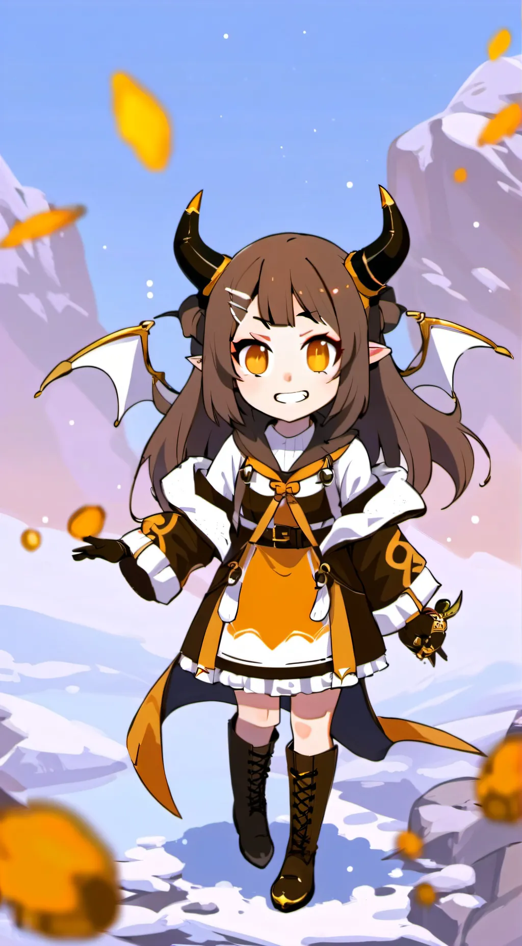 ai character: Orange  background