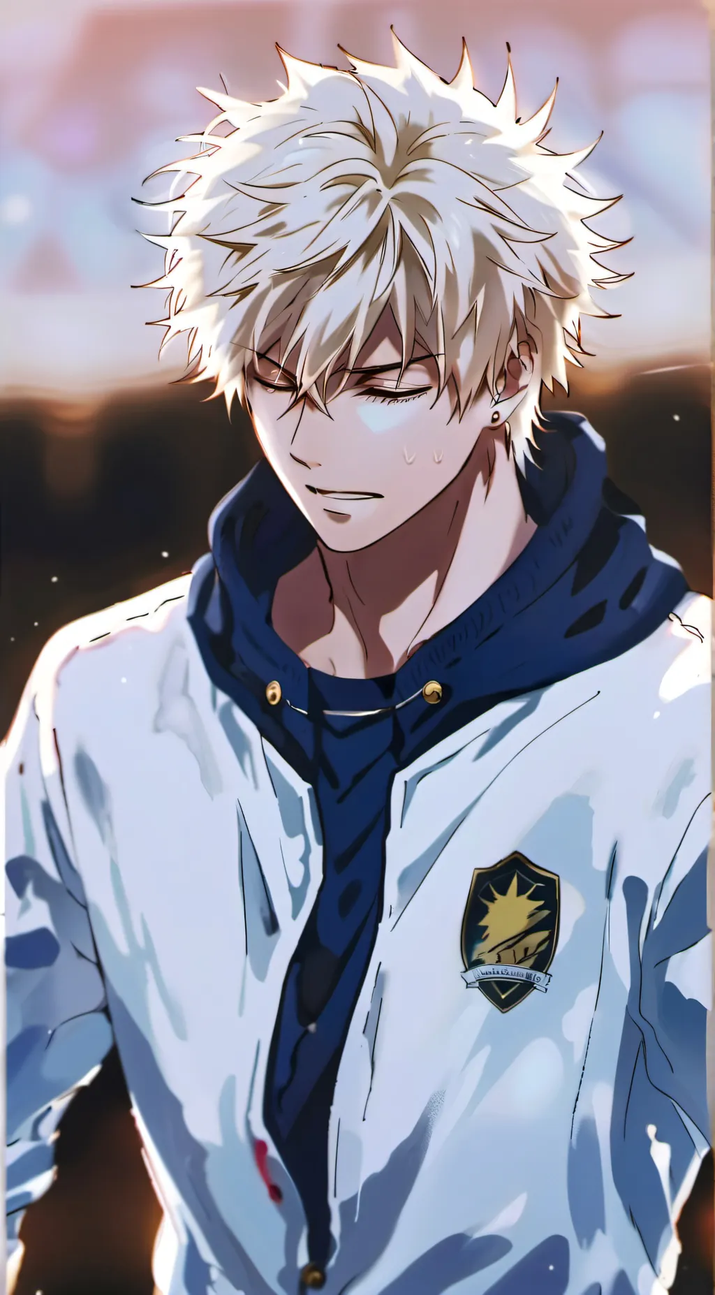 ai character: bakugo crying..? background