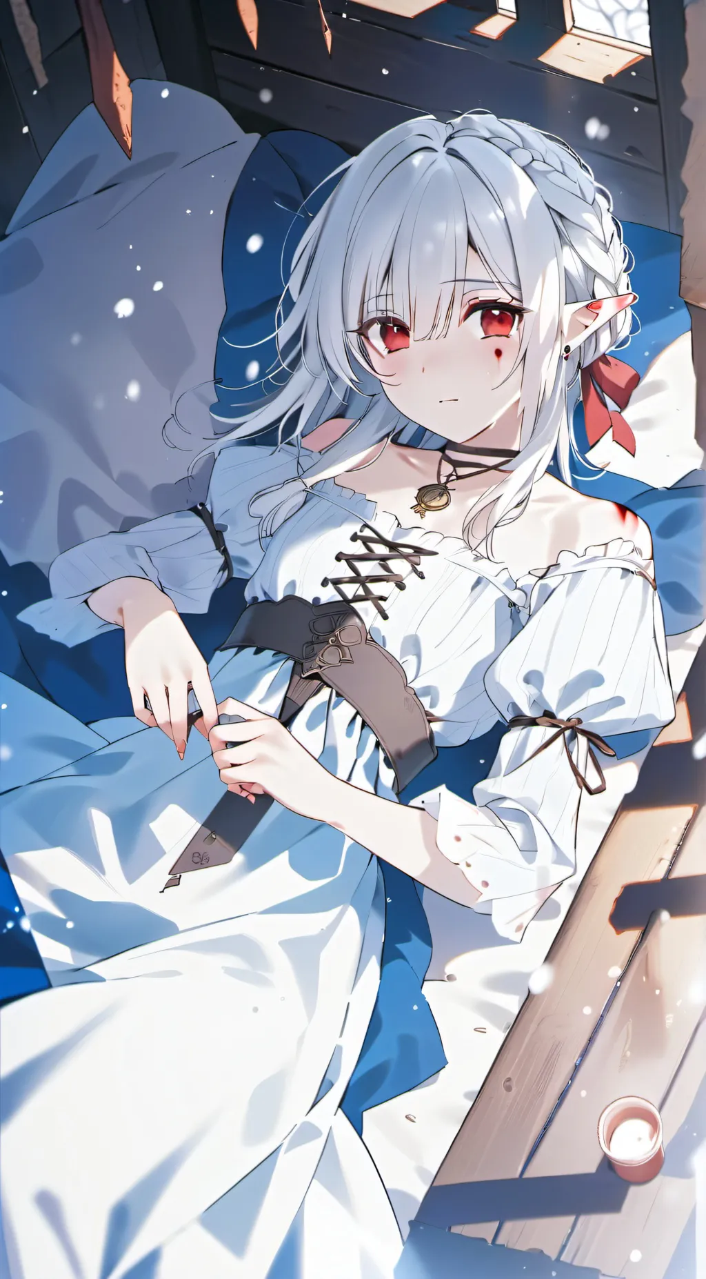 ai character: Snow background