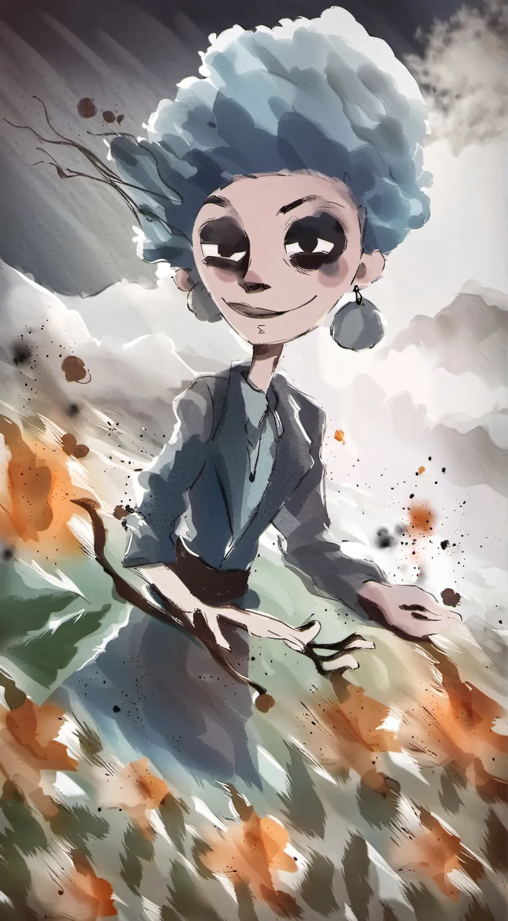 ai character: moon background