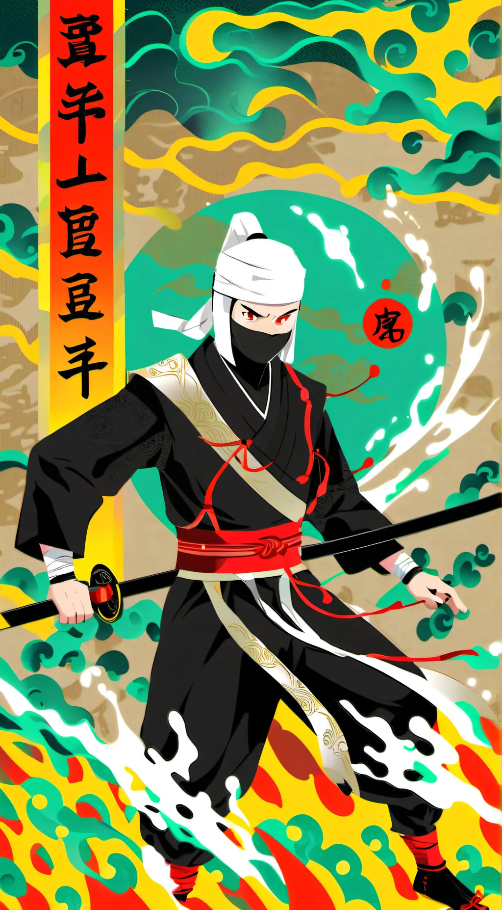 ai character: ninja boi background