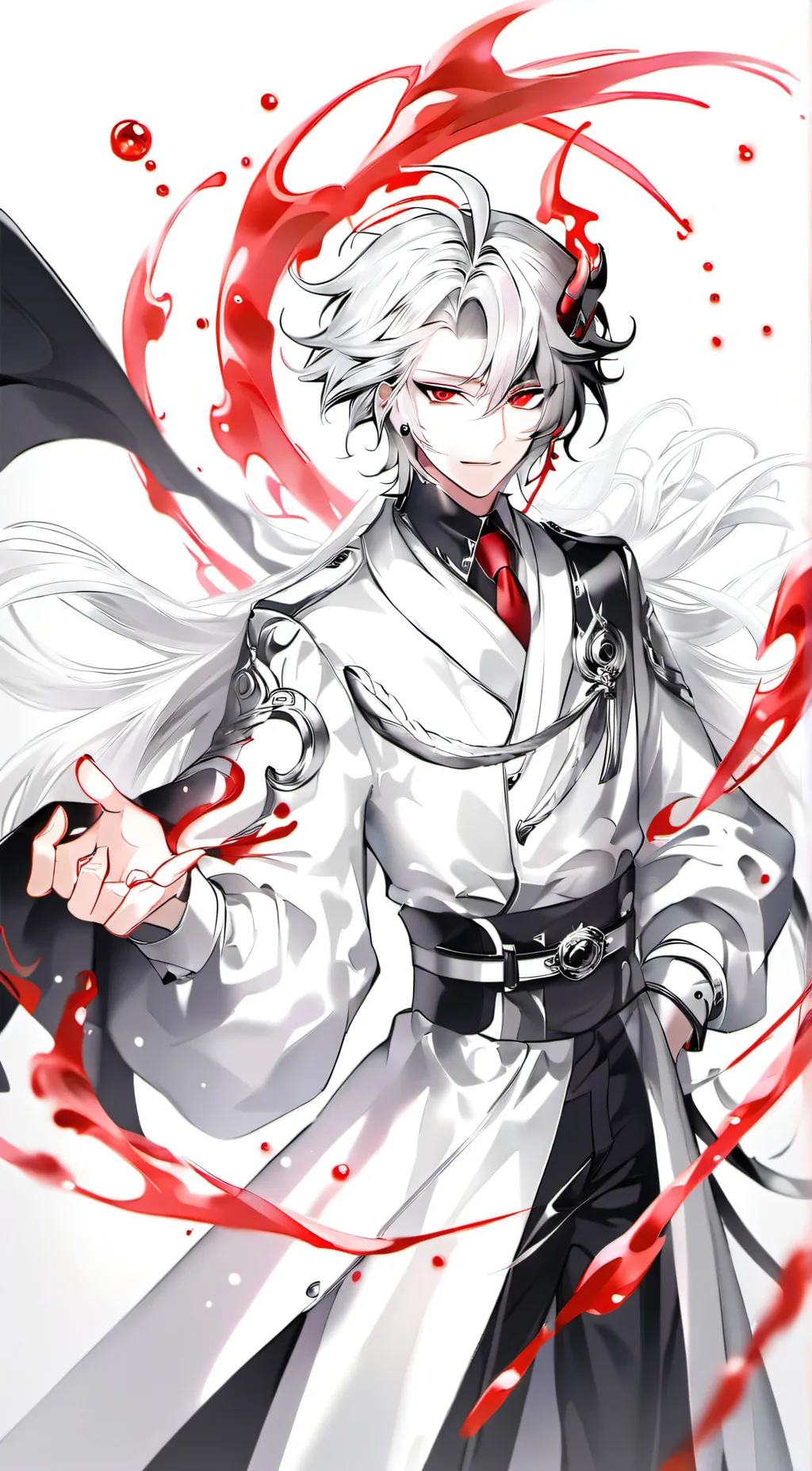 ai character: flame demon background