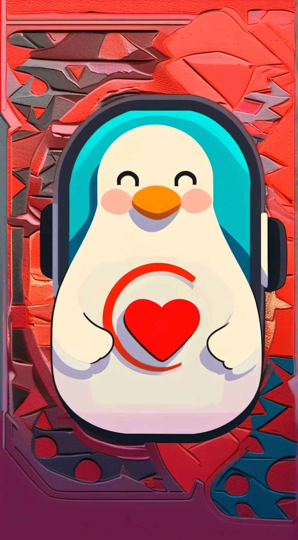 ai character: Red block background