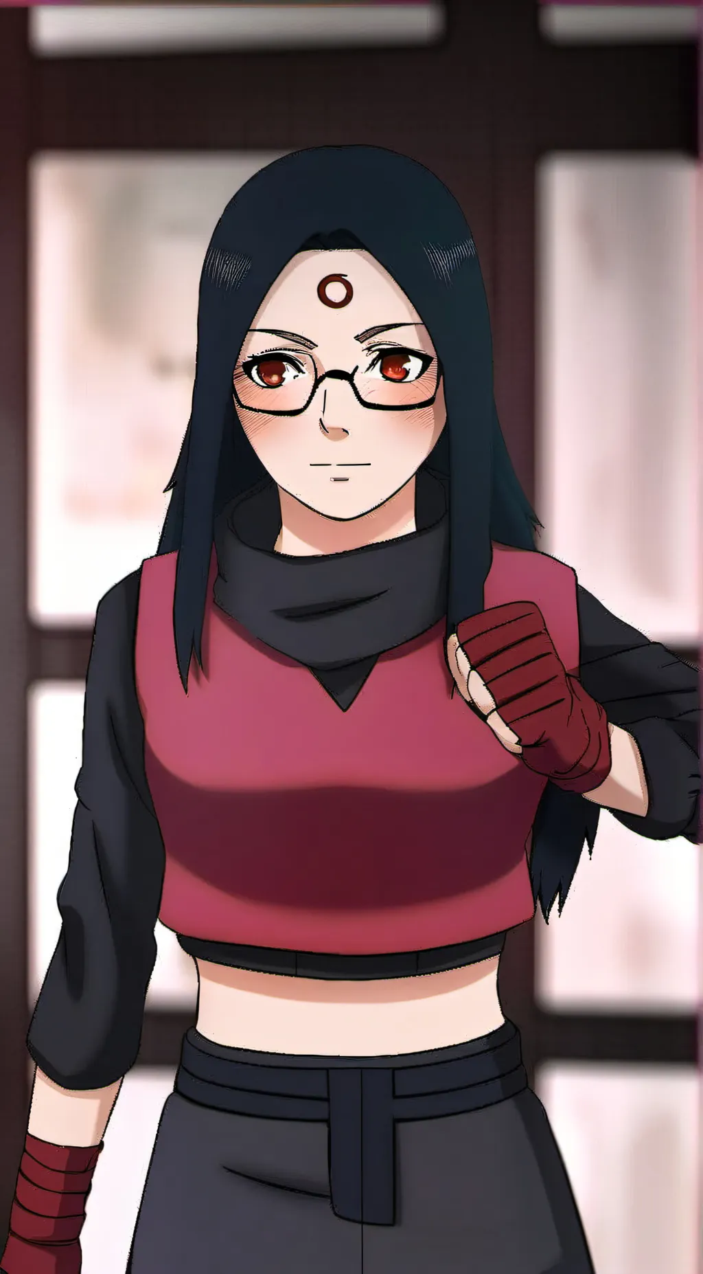 ai character: Sarada background