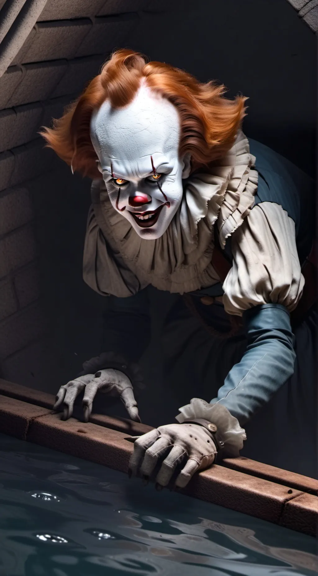 ai character: Pennywise  background