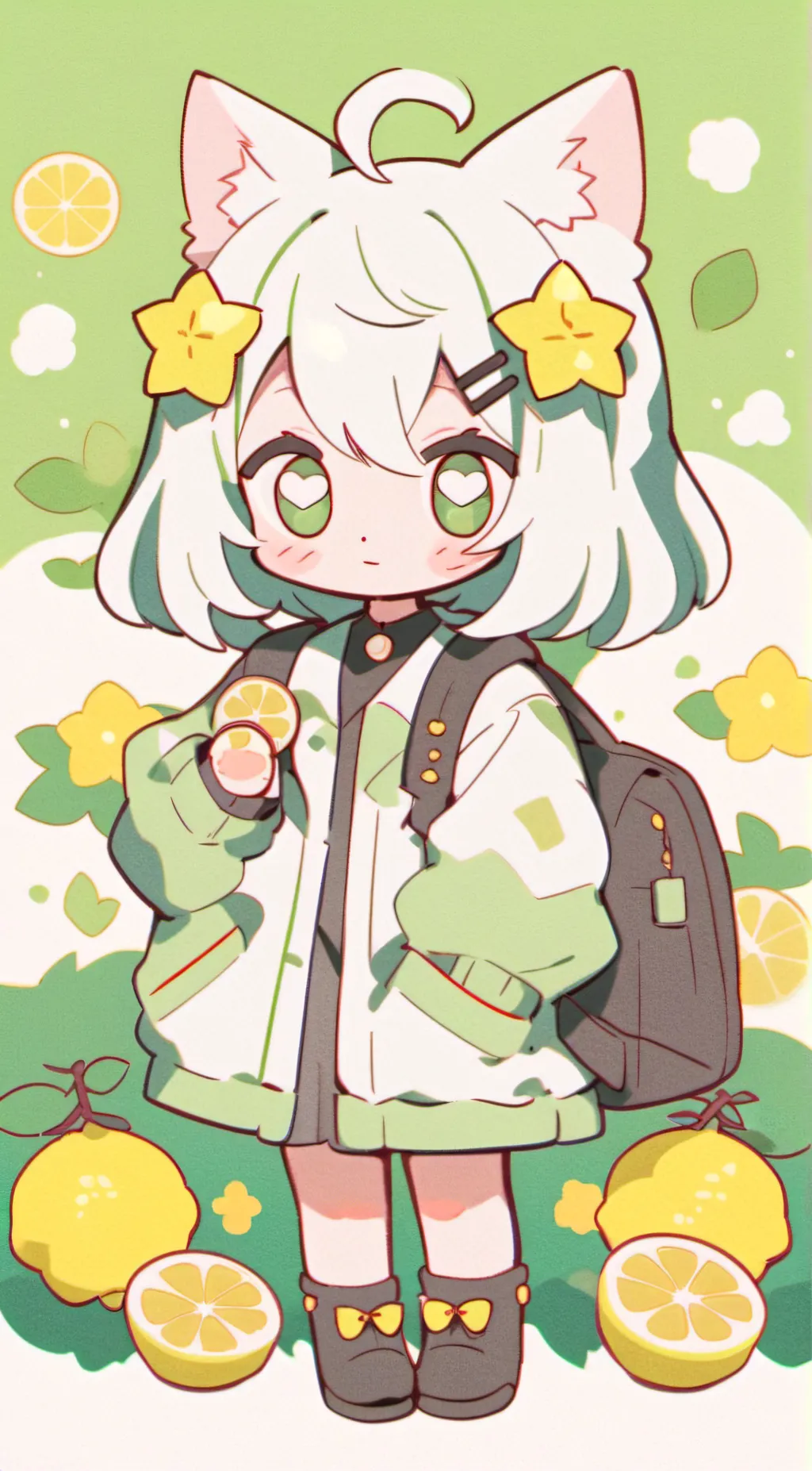ai character: lemon neko background