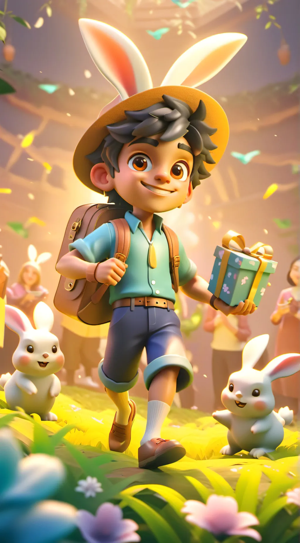 ai character: Easter kid background
