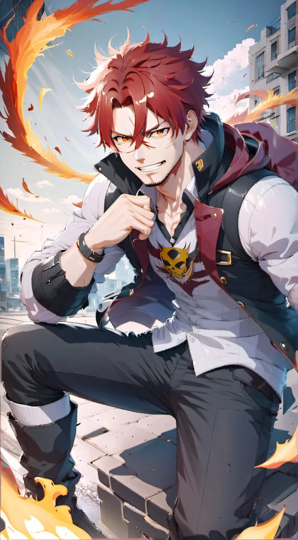 ai character: Endeavor(Enji)MHA background