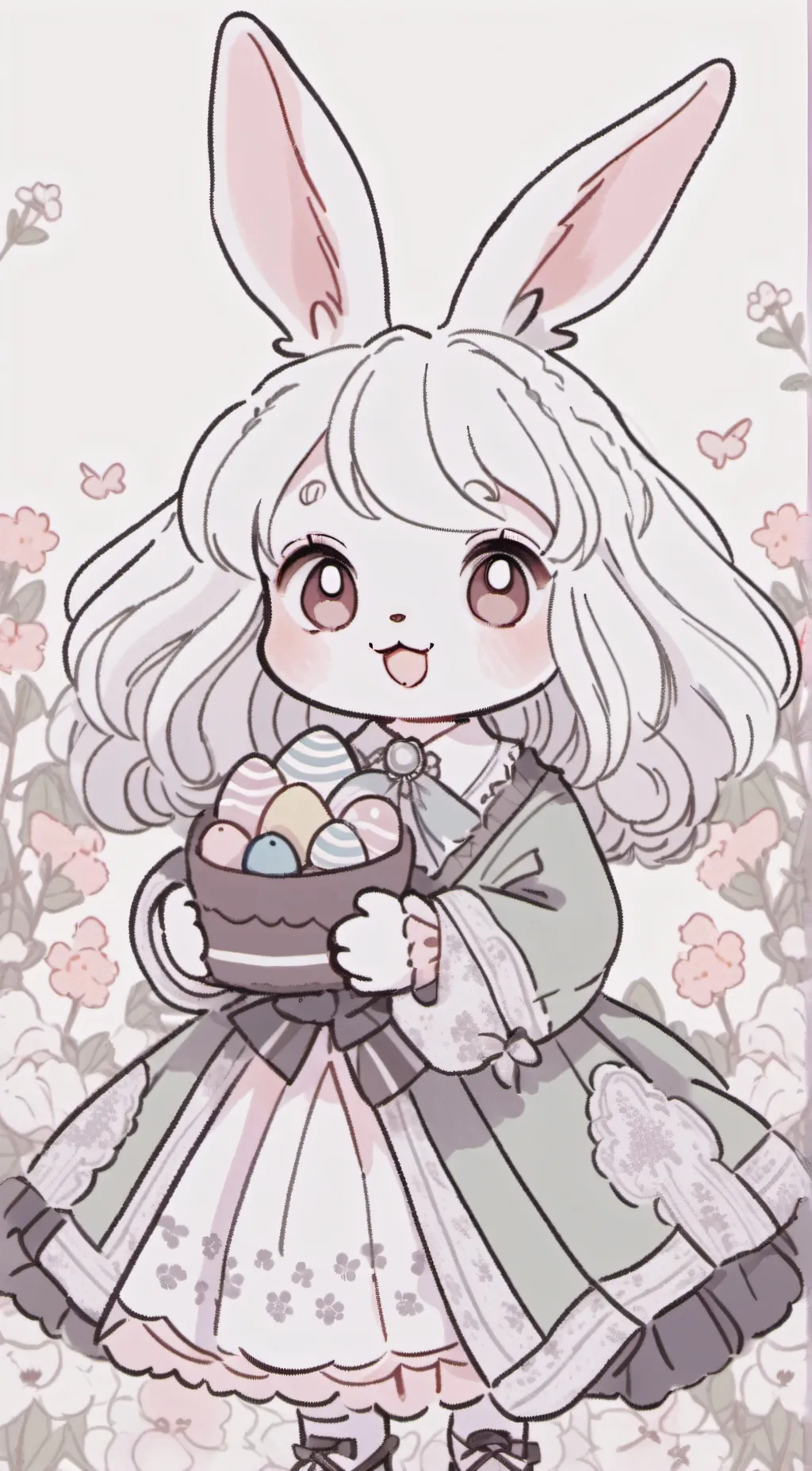 ai character: Easter bunny  background